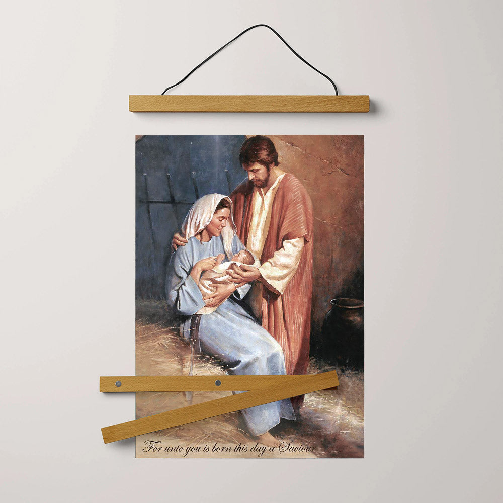 Birth Of Jesus Portrait Hanging Canvas Wall Art - Christmas Gift - Religious Canvas