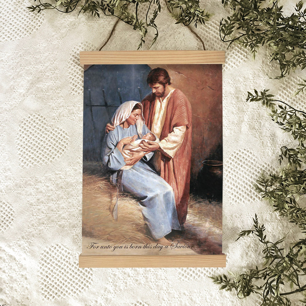 Birth Of Jesus Portrait Hanging Canvas Wall Art - Christmas Gift - Religious Canvas