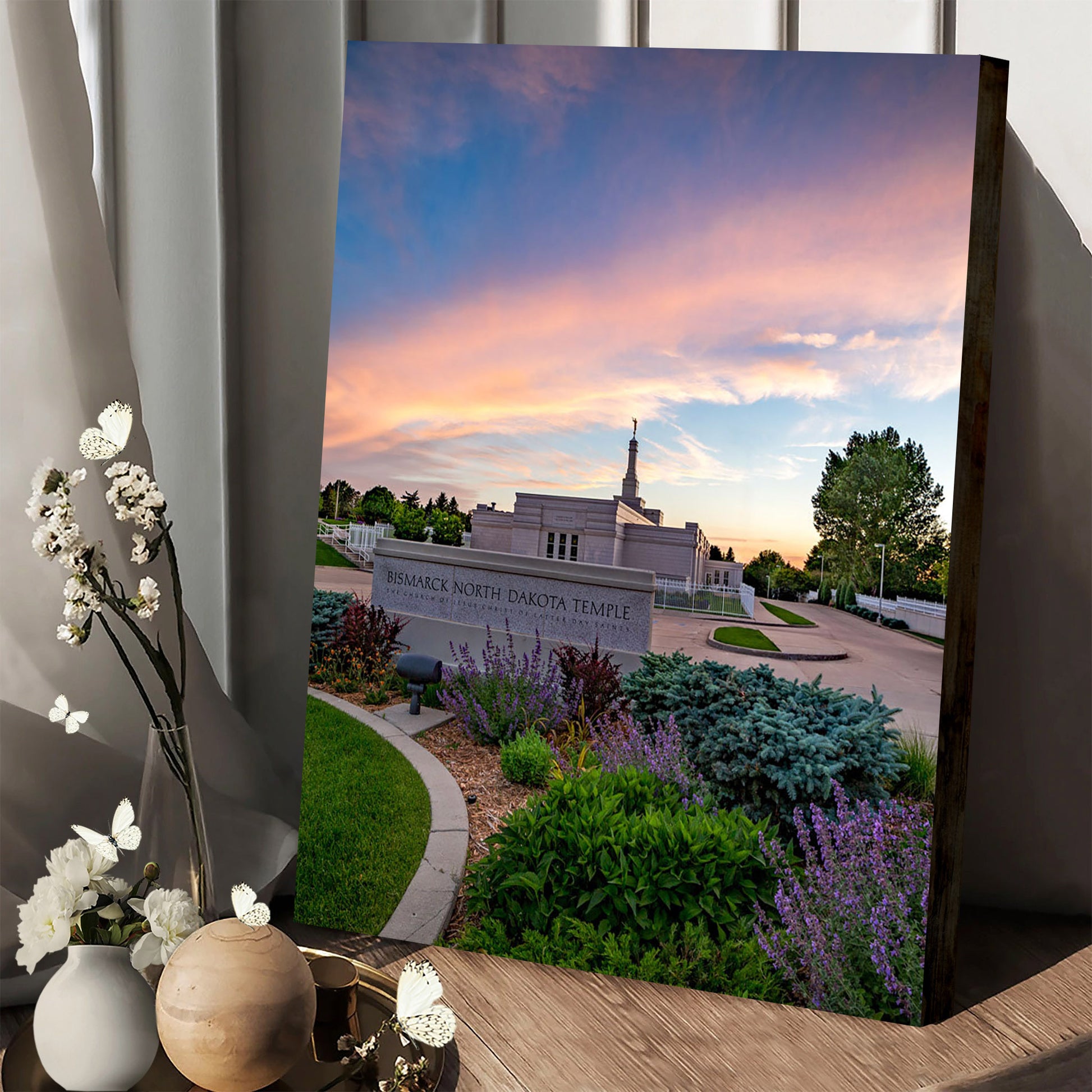 Bismark North Dakota Temple Sunset Canvas Pictures - Jesus Canvas Art - Christian Wall Art