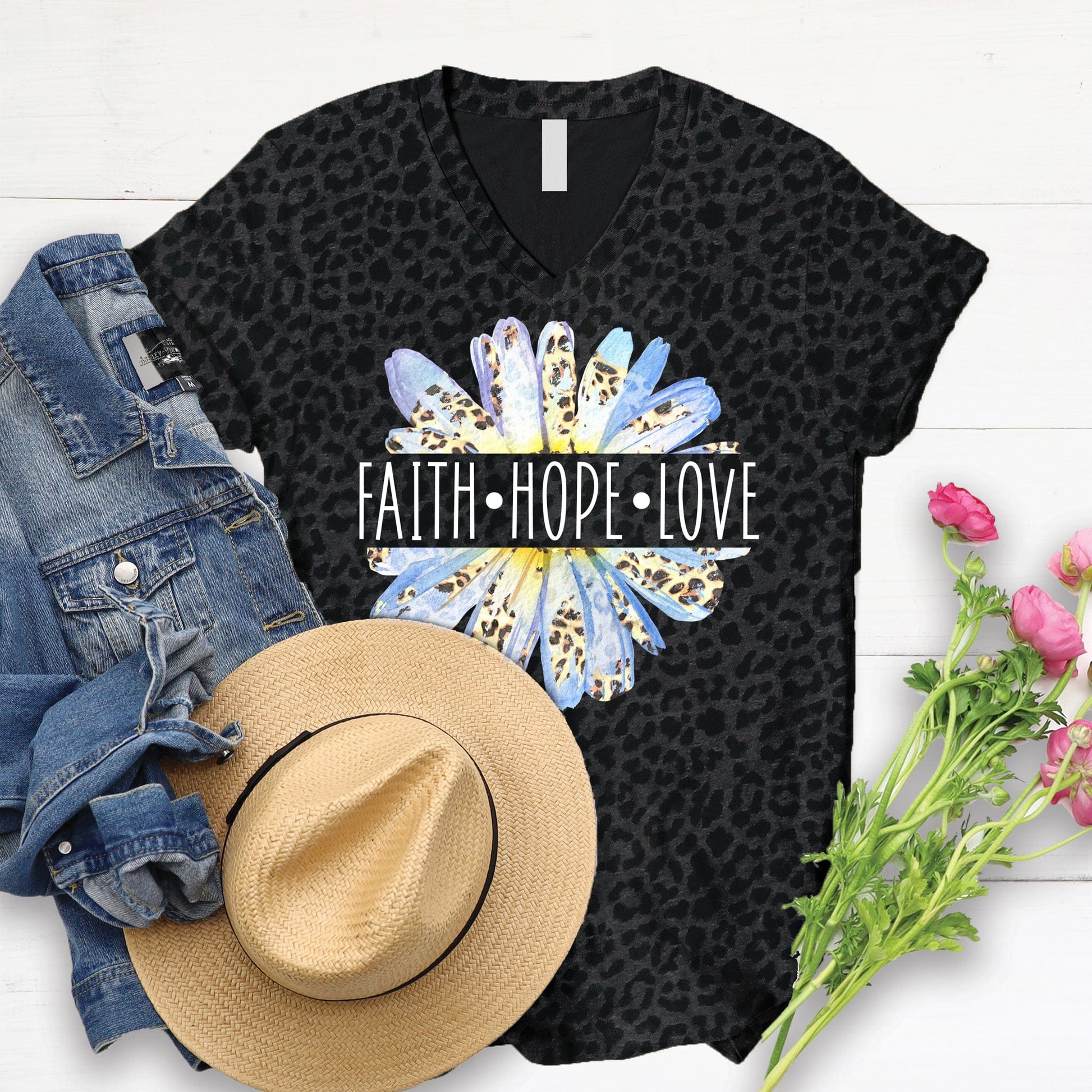 Faith Hope Love T Shirts For Women - Women's Christian T Shirts - Women's Religious Shirts