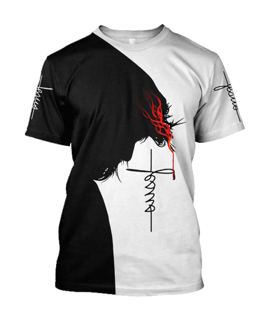 Black And White Jesus Shirt - Christian 3D Shirt