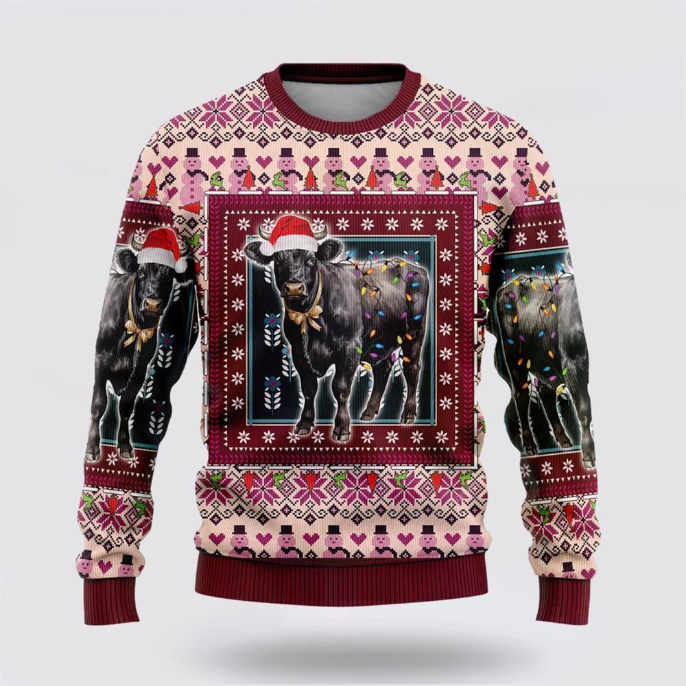Black Angus Cowss Ugly Christmas Sweater, Farm Sweater, Christmas Gift, Best Winter Outfit Christmas