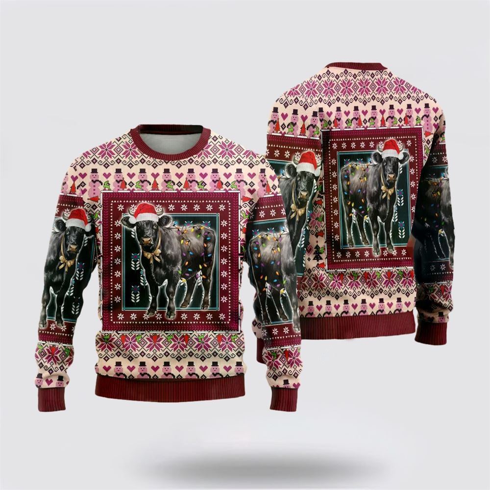 Black Angus Cowss Ugly Christmas Sweater, Farm Sweater, Christmas Gift, Best Winter Outfit Christmas