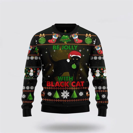 Black Cat Be Jolly Ugly Christmas Sweater For Men And Women, Best Gift For Christmas, Christmas Fashion Winter