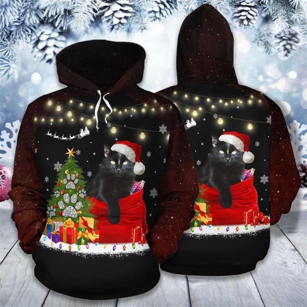 Black Cat Christmas Awesome All Over Print 3D Hoodie For Men And Women, Best Gift For Cat lovers, Best Outfit Christmas