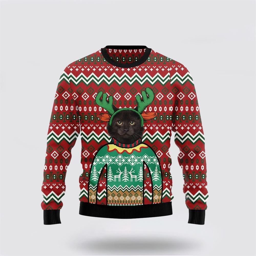 Black Cat Christmas Awesome Funny Family Ugly Christmas Sweater For Men And Women, Best Gift For Christmas, Christmas Fashion Winter