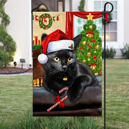 Black Cat Christmas Flag - Religious Christmas House Flags - Religious Christmas House Flags - Christmas Flags