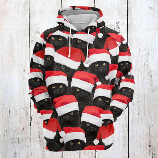 Black Cat Christmas Group All Over Print 3D Hoodie For Men And Women, Best Gift For Cat lovers, Best Outfit Christmas