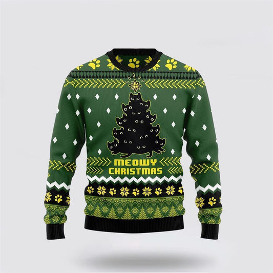 Black Cat Christmas Tree Funny Family Ugly Christmas Sweater For Men And Women, Best Gift For Christmas, Christmas Fashion Winter