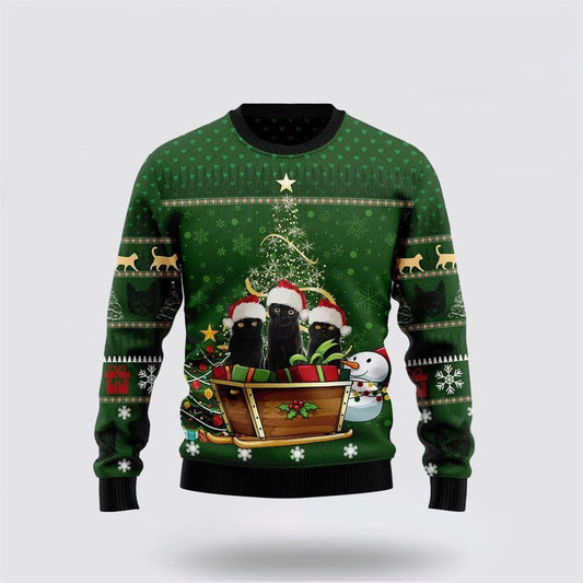 Black Cat Group Xmas Funny Family Ugly Christmas Sweater For Men And Women, Best Gift For Christmas, Christmas Fashion Winter