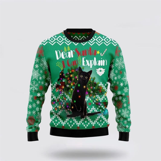 Black Cat I Can Explain Ugly Christmas Sweater For Men And Women, Best Gift For Christmas, Christmas Fashion Winter