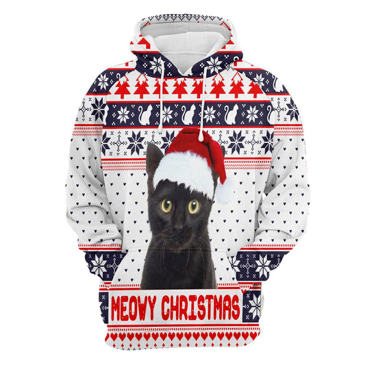 Black Cat Meowy Christmas All Over Print 3D Hoodie For Men And Women, Best Gift For Dog lovers, Best Outfit Christmas