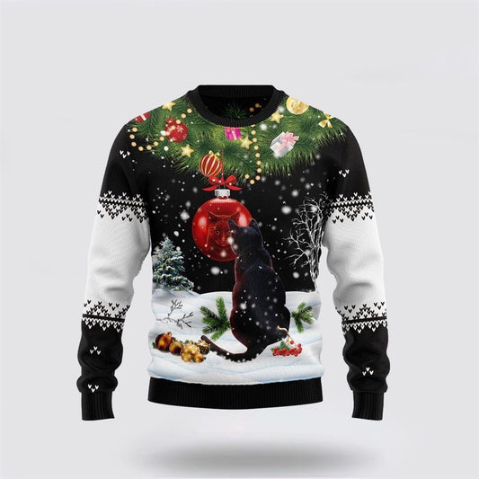 Black Cat Mirror Ugly Christmas Sweater For Men And Women, Best Gift For Christmas, Christmas Fashion Winter