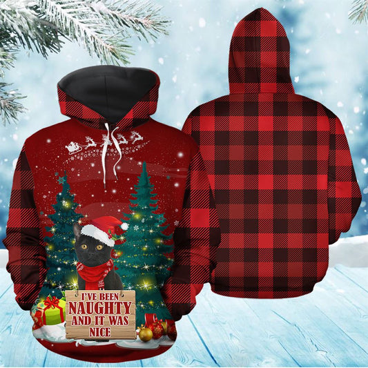 Black Cat Naughty All Over Print 3D Hoodie For Men And Women, Best Gift For Cat lovers, Best Outfit Christmas