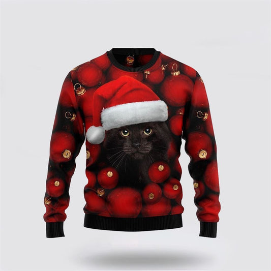 Black Cat Ornament Ugly Christmas Sweater For Men And Women, Best Gift For Christmas, Christmas Fashion Winter