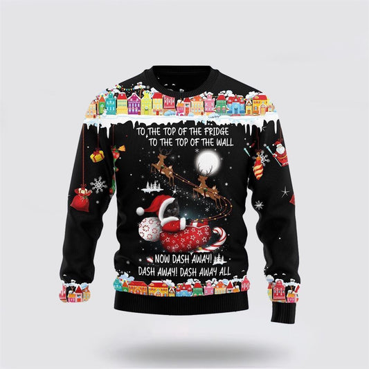 Black Cat Sleigh Christmas Ugly Christmas Sweater For Men And Women, Best Gift For Christmas, Christmas Fashion Winter