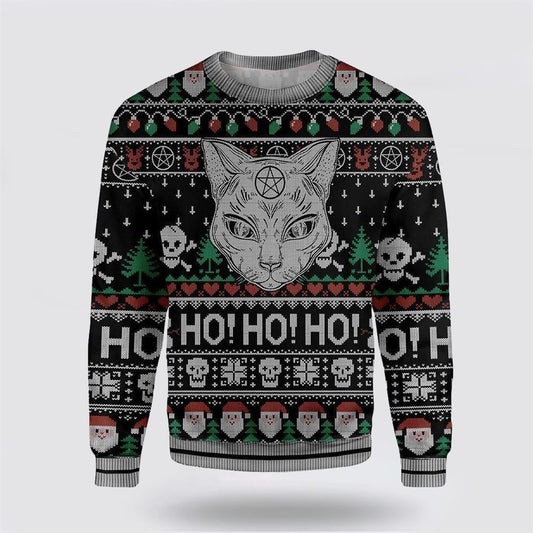 Black Cat Wicca Ugly Christmas Sweater For Men And Women, Best Gift For Christmas, Christmas Fashion Winter