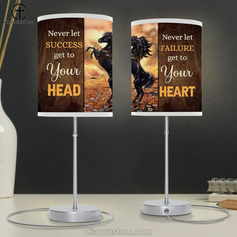 Black Horse Never Let Success Get To Your Head Lamp Art Table Lamp - Christian Lamp Art - Religious Art