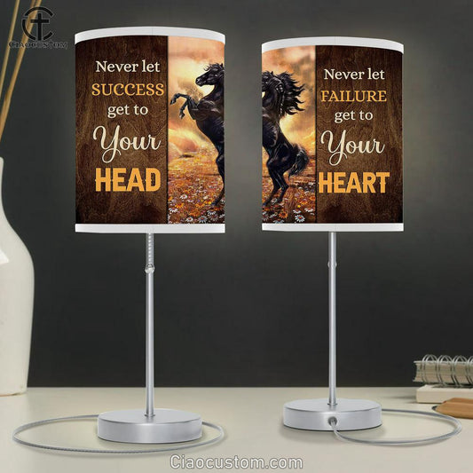 Black Horse Never Let Success Get To Your Head Lamp Art Table Lamp - Christian Lamp Art - Religious Art