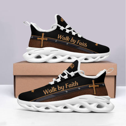 Black Jesus Walk By Faith Yezy Running Sneakers 1 Max Soul Shoes - Christian Shoes For Men And Women
