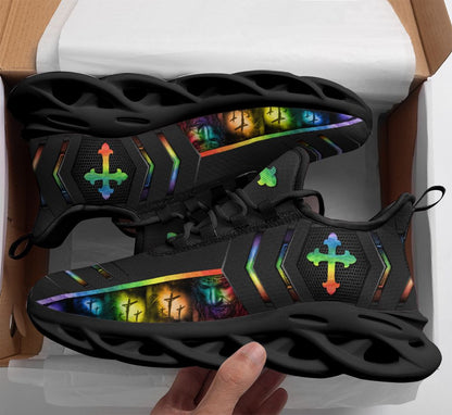 Black Jesus Yezy Running Sneakers 3 Max Soul Shoes - Christian Shoes For Men And Women