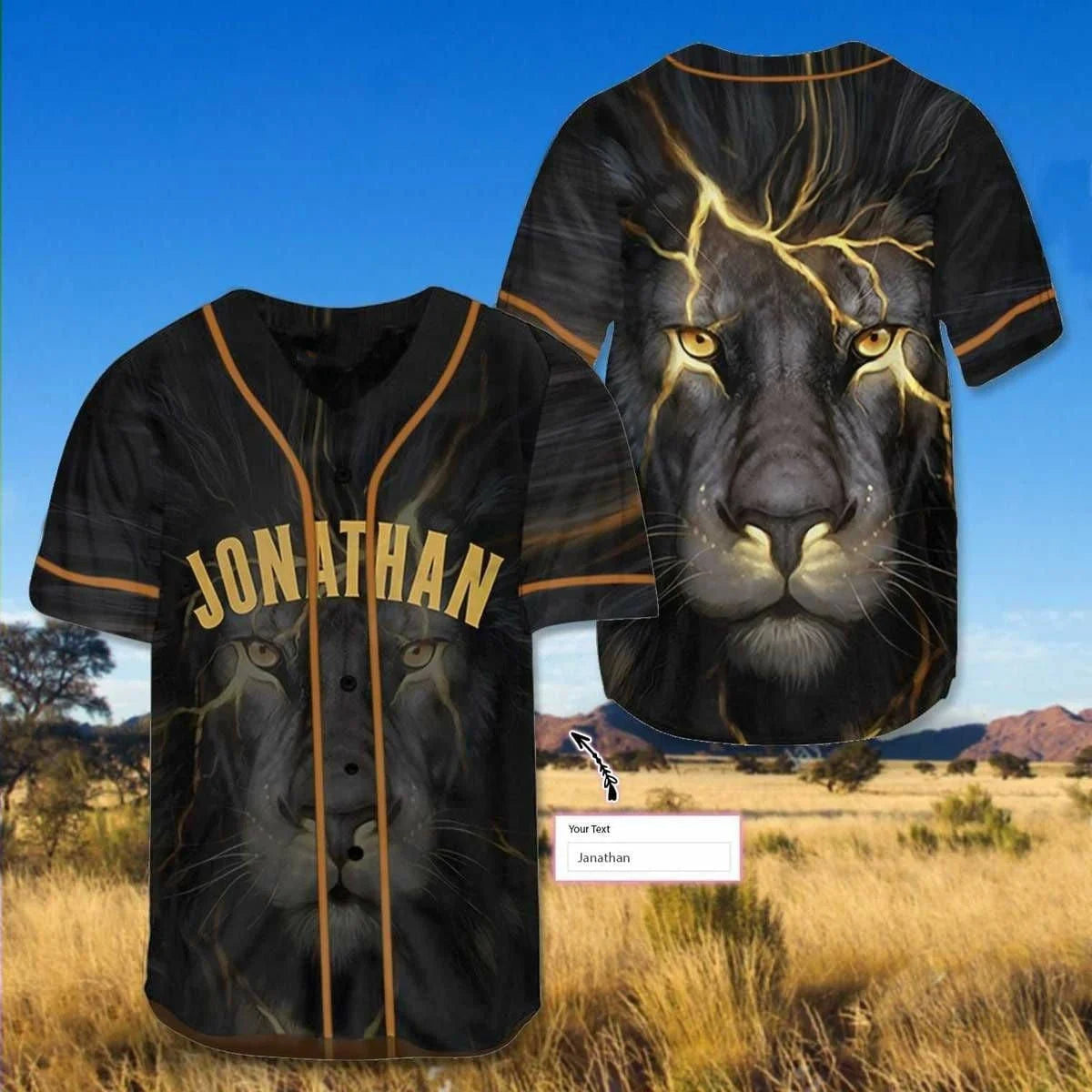 Black Lion King Baseball Jersey - Lion Custom Baseball Jersey Shirt For Men and Women