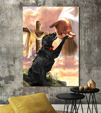 Black Retriever God Hand Canvas - Canvas Decor Ideas