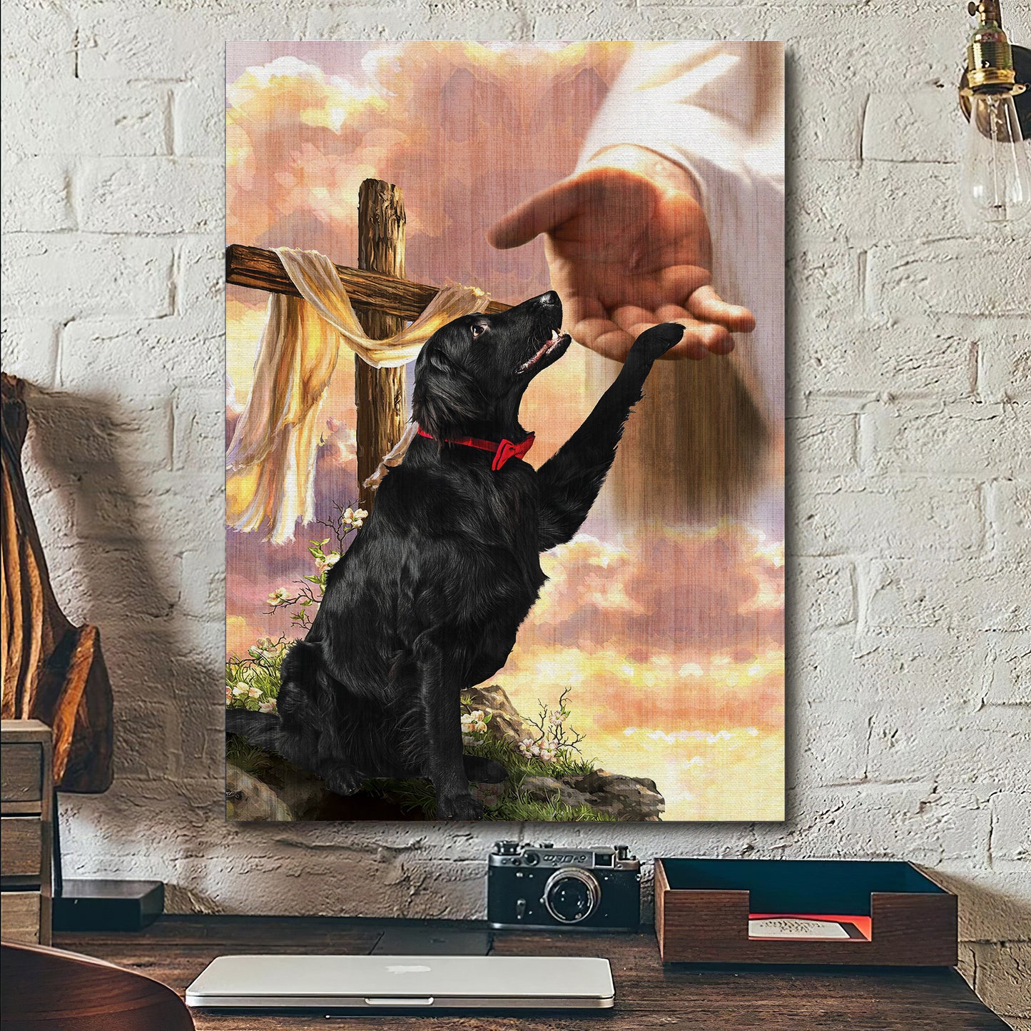 Black Retriever God Hand Canvas - Canvas Decor Ideas