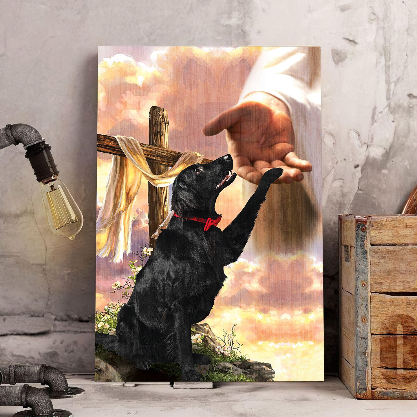 Black Retriever God Hand Canvas - Canvas Decor Ideas