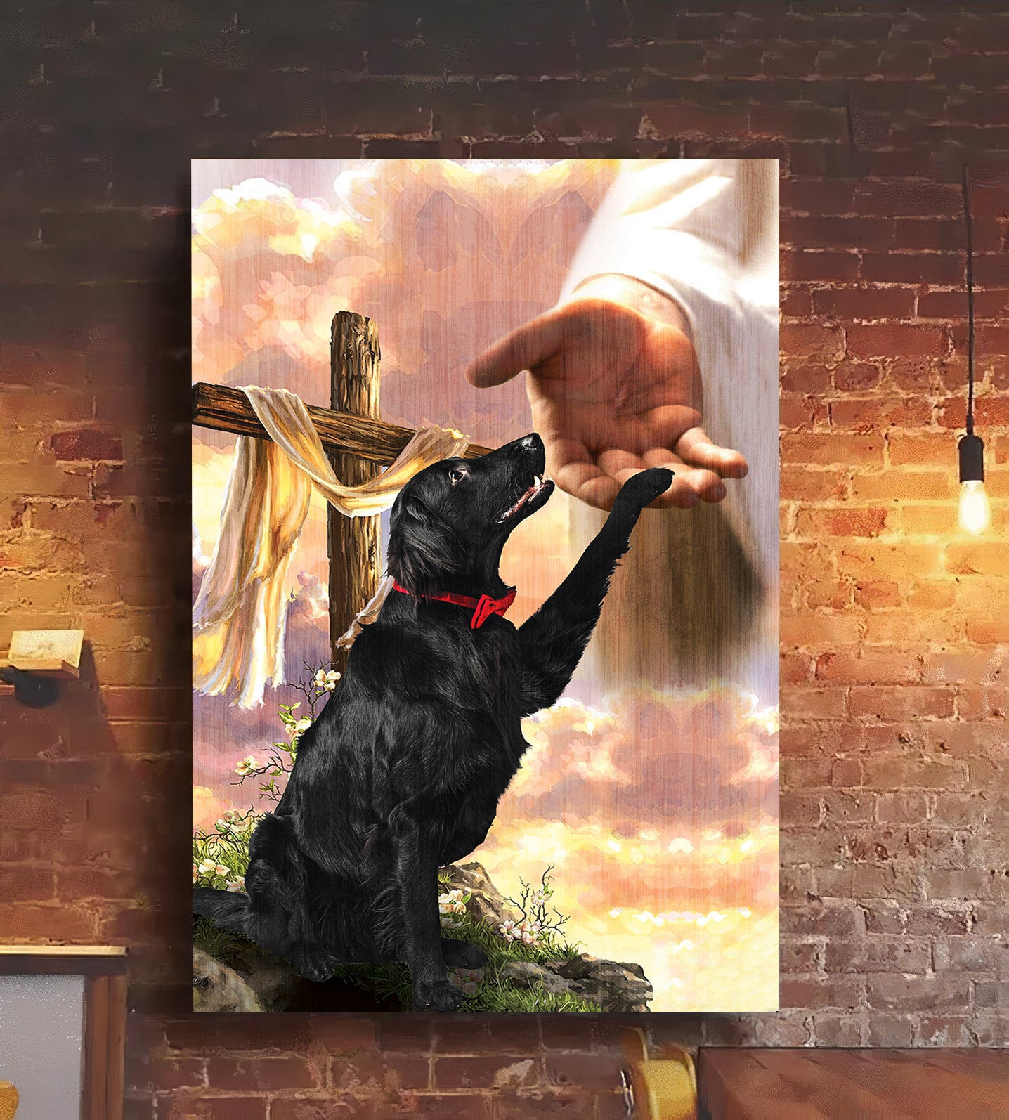 Black Retriever God Hand Canvas - Canvas Decor Ideas