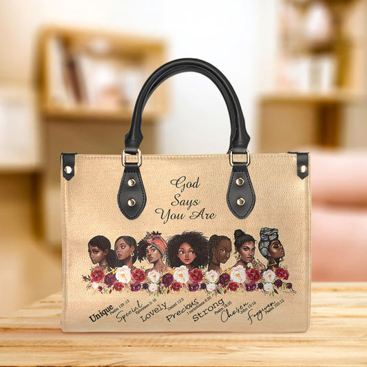 Black Woman Faith Leather Bag - Women's Pu Leather Bag - Best Mother's Day Gifts
