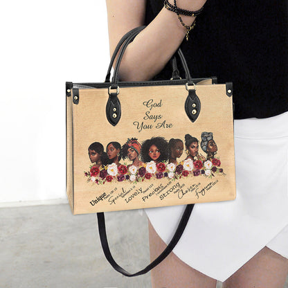 Black Woman Faith Leather Bag - Women's Pu Leather Bag - Best Mother's Day Gifts