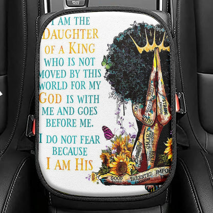 Black Women I Am The Daughter Of A King Seat Box Cover, Christian Car Center Console Cover