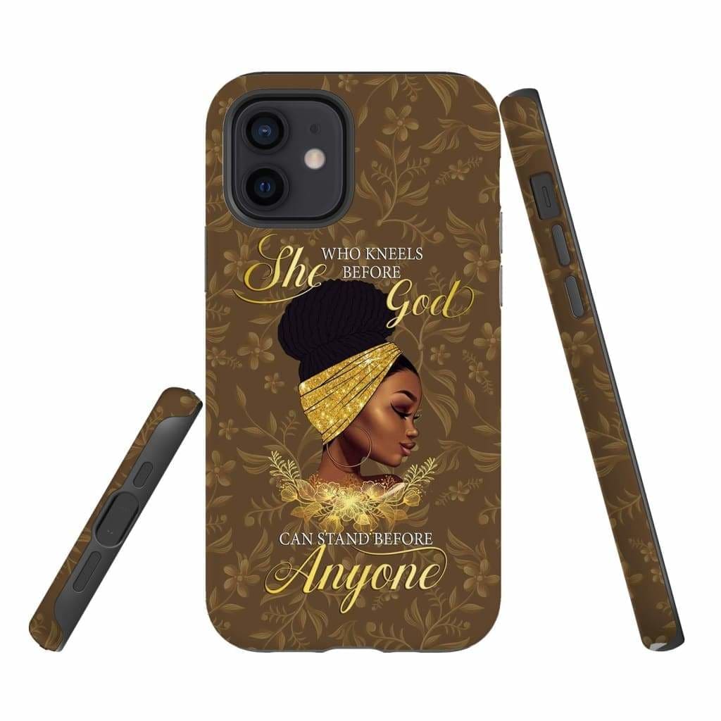 Black Women She Who Kneels Before God Phone Case Christian Phone Cases- Iphone Samsung Cases Christian