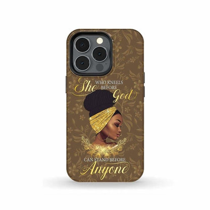 Black Women She Who Kneels Before God Phone Case Christian Phone Cases- Iphone Samsung Cases Christian