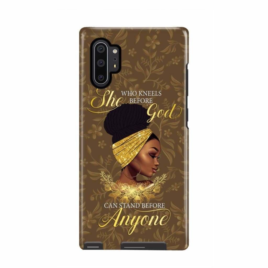 Black Women She Who Kneels Before God Phone Case Christian Phone Cases- Iphone Samsung Cases Christian