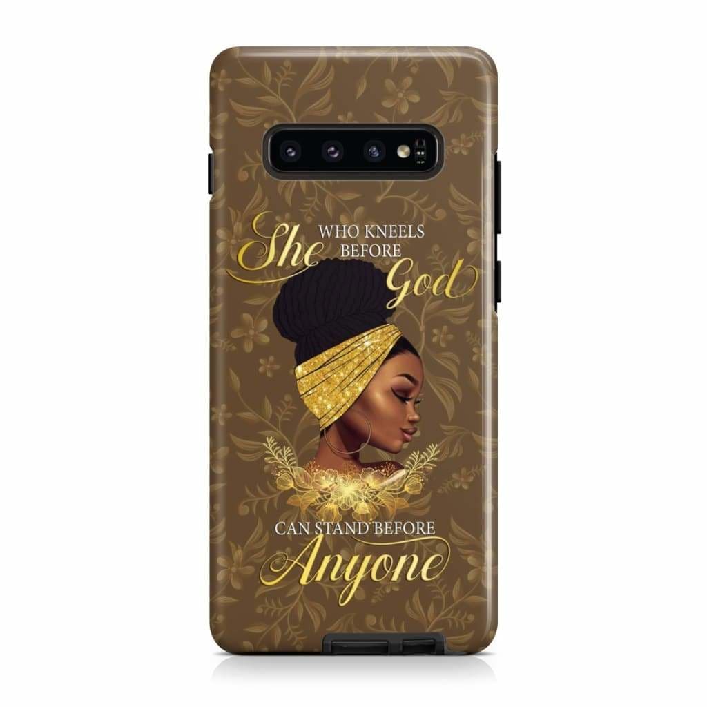 Black Women She Who Kneels Before God Phone Case Christian Phone Cases- Iphone Samsung Cases Christian