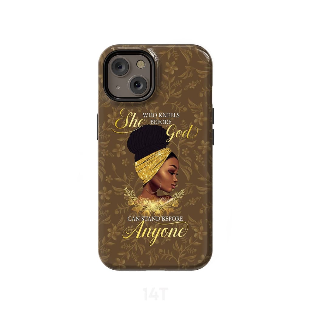 Black Women She Who Kneels Before God Phone Case Christian Phone Cases- Iphone Samsung Cases Christian