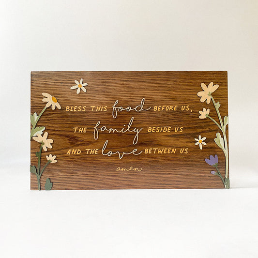 Bless This Food Before Us Wood Sign - Christian Wood Signs - Bible Verse Wall Art