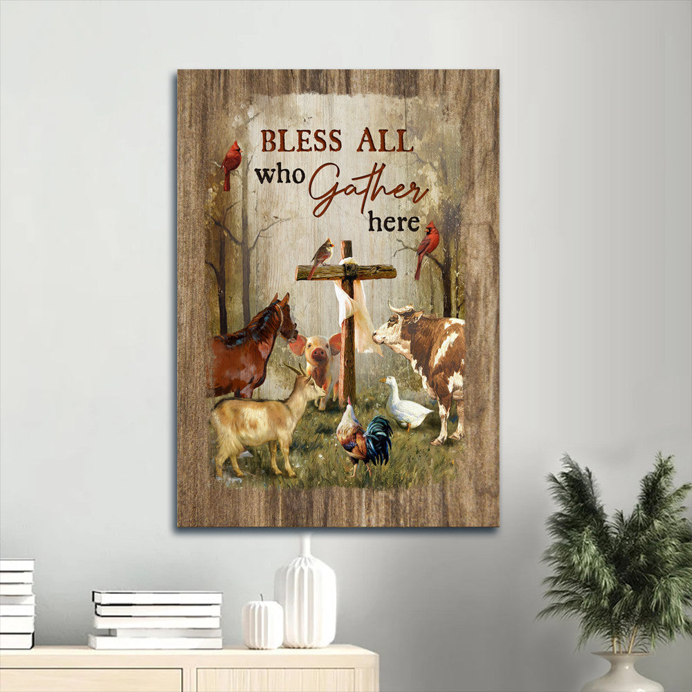 Bless All Who Gather Here Canvas Wall Art - Animals Canvas Prints