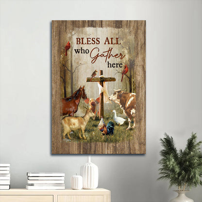Bless All Who Gather Here Canvas Wall Art - Animals Canvas Prints