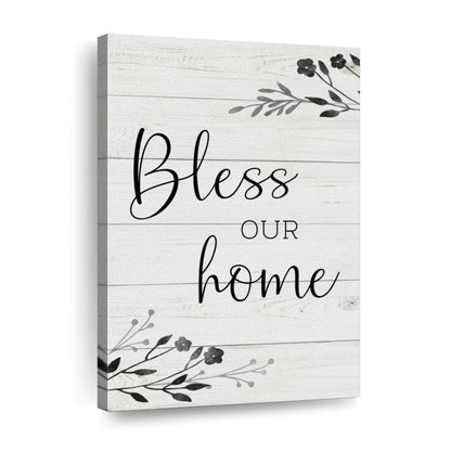 Bless Our Home Canvas Wall Art - Christian Wall Decor Art - Religious Wall Decor