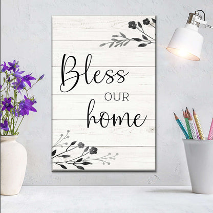Bless Our Home Canvas Wall Art - Christian Wall Decor Art - Religious Wall Decor
