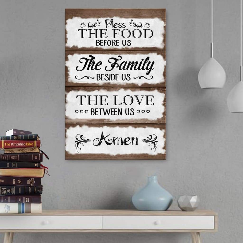 Bless The Food Before Us Canvas Art - Bible Verse Canvas - Scripture Wall Art