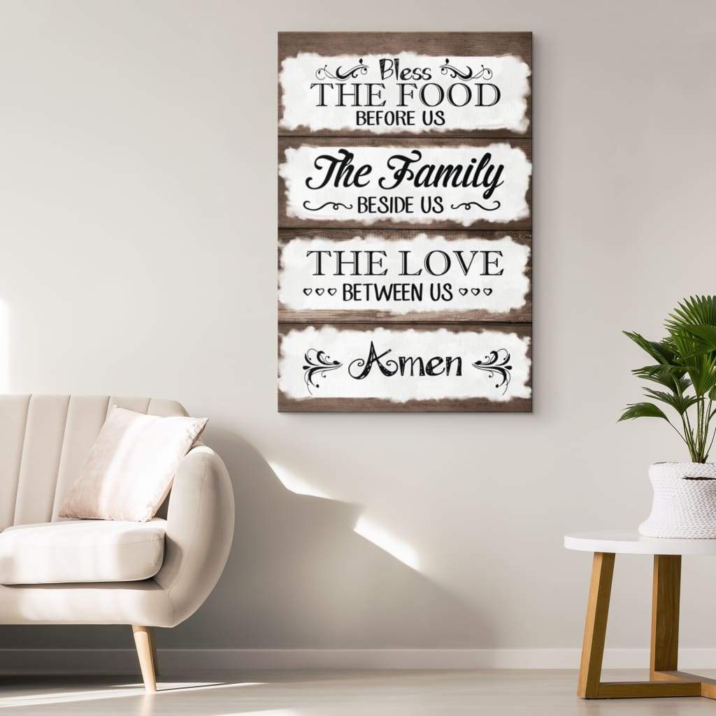 Bless The Food Before Us Canvas Art - Bible Verse Canvas - Scripture Wall Art