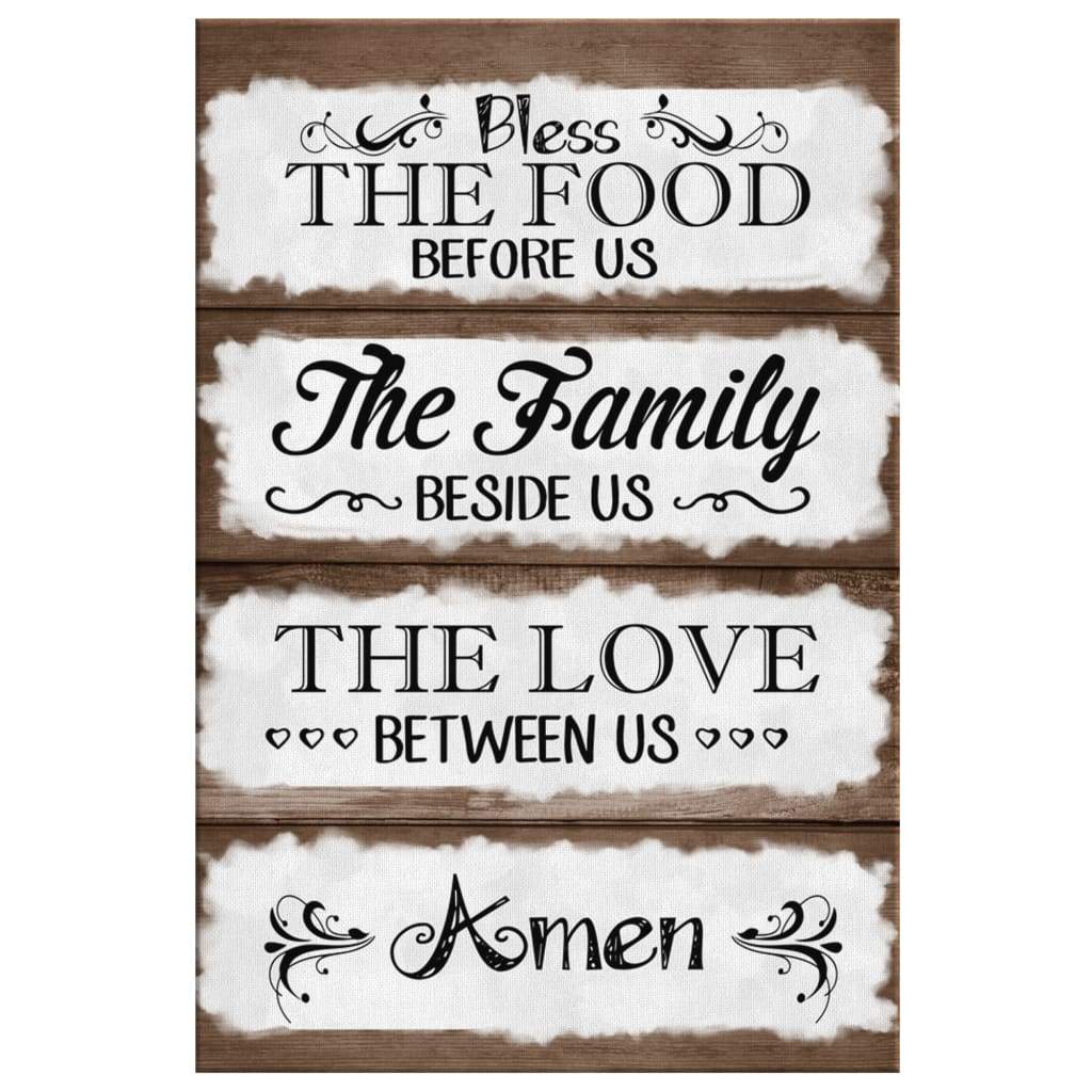 Bless The Food Before Us Canvas Art - Bible Verse Canvas - Scripture Wall Art