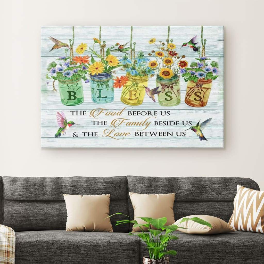 Bless The Food Before Us Canvas Wall Art - Religious Wall Decor