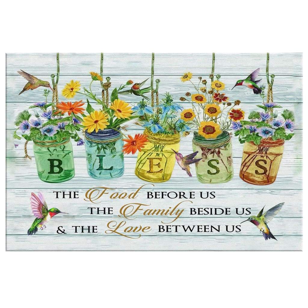 Bless The Food Before Us Canvas Wall Art - Religious Wall Decor