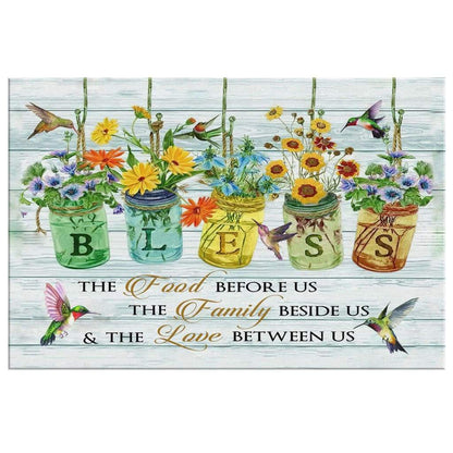 Bless The Food Before Us Canvas Wall Art - Religious Wall Decor