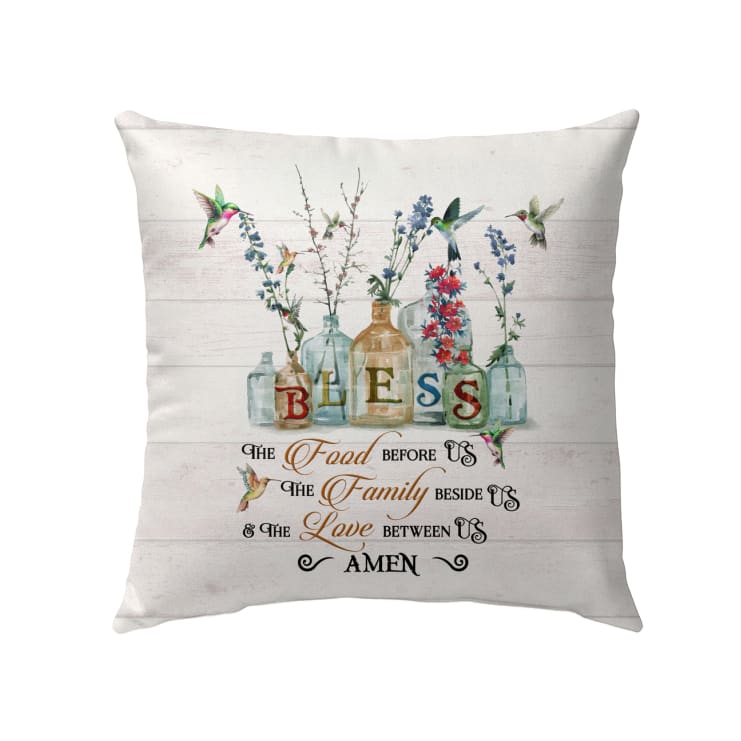 Bless The Food Before Us Christian Pillow